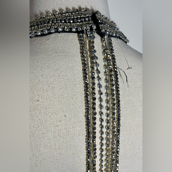 Mac Duggal 25572 | Black Beaded Rhinestone Halter Jersey Gown | Women’s 12 - Picture 9 of 11